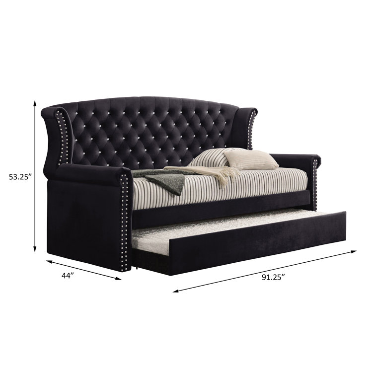 CDecor Home Furnishings Kailyn Tufted Twin Daybed With Trundle